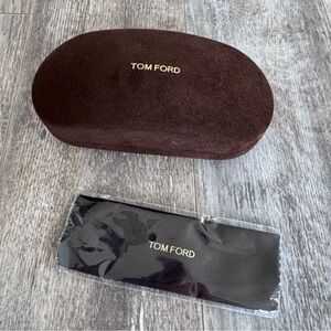 NWOT! Tom Ford Brown Suede Sunglasses Case with Protective Dust Cloth -CASE ONLY